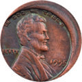 1955 doubled-die off-center Lincoln cent obverse