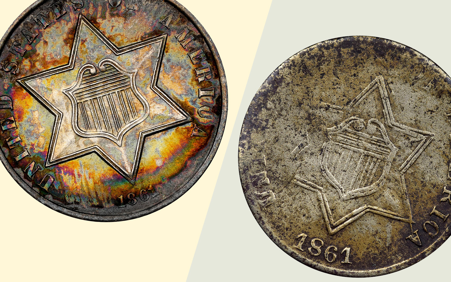 1861 Silver 3 Cents