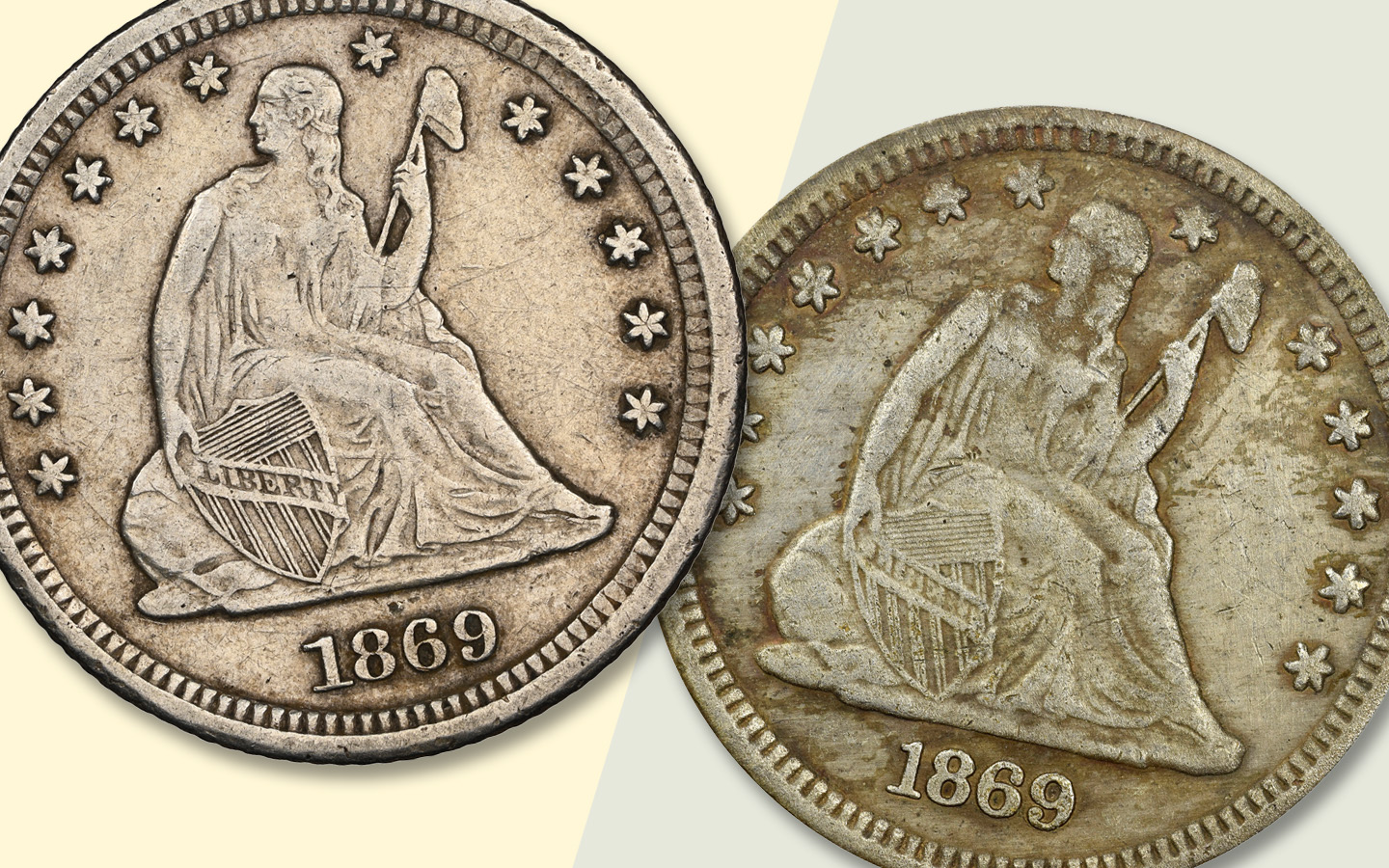 1869-S Seated Liberty Quarter