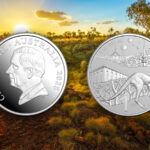The 2025 Kangaroo bullion issue against a scenic Australian landscape