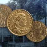 Three solidi with the RISD Museum in the background