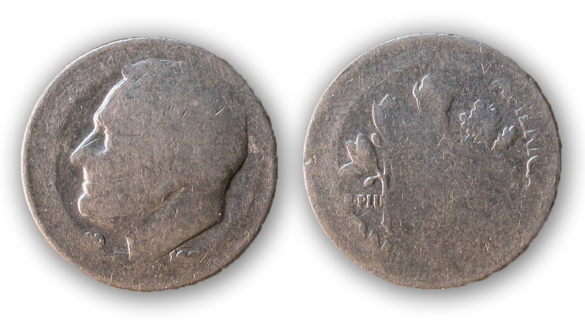 A weakly struck dime